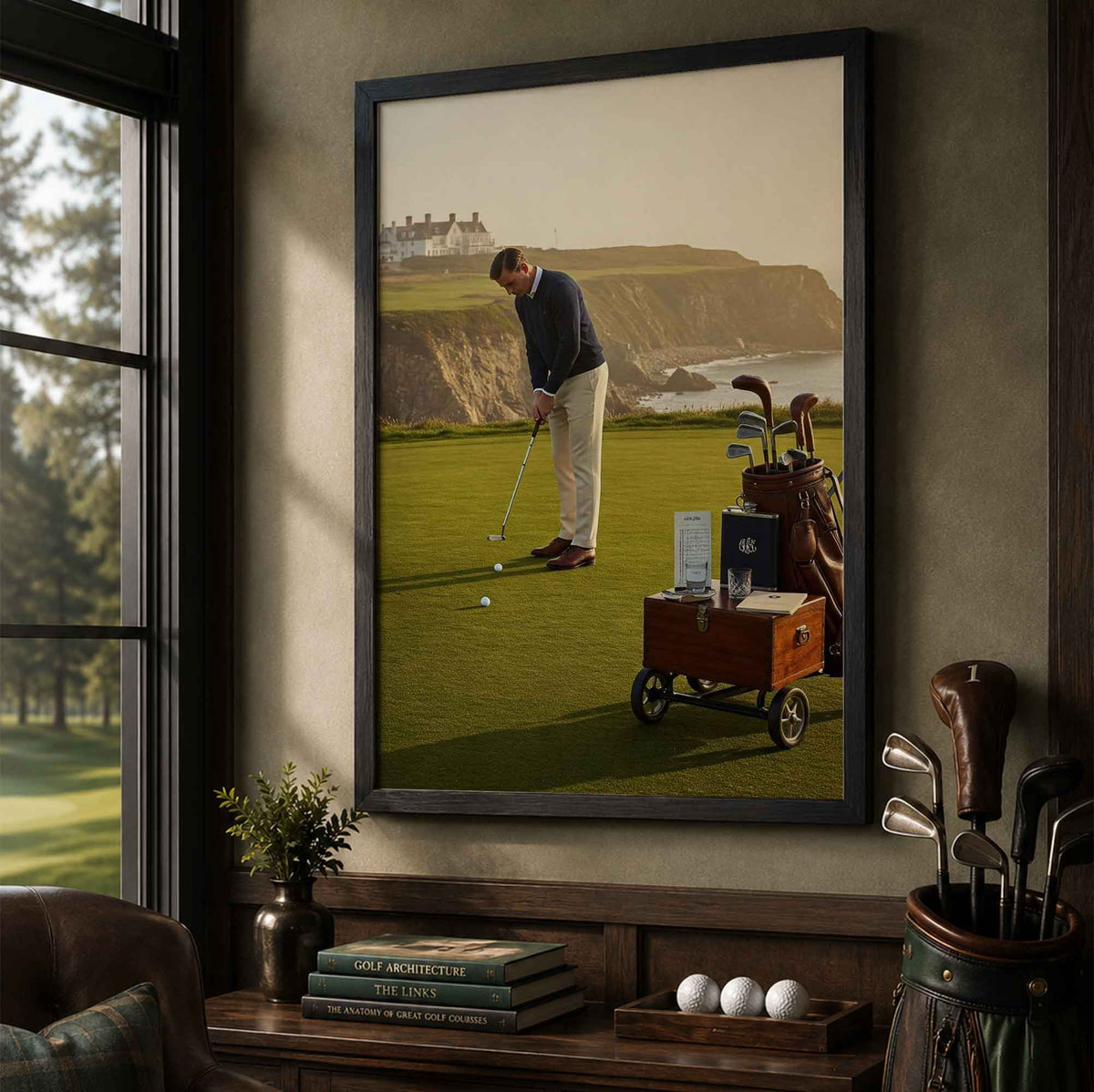 Coastal Links Vintage Golf Poster | Retro Golf Wall Art Decor