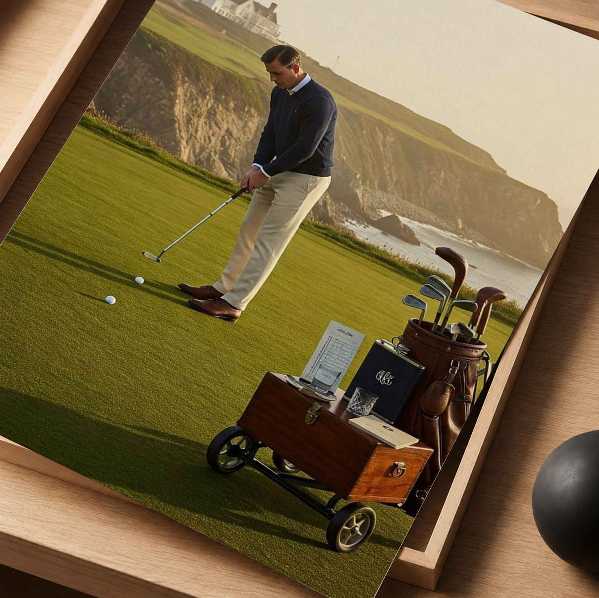 Coastal Links Vintage Golf Poster | Retro Golf Wall Art Decor