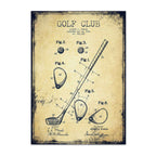 1910 Golf Club Patent vintage golf poster, retro golf wall art