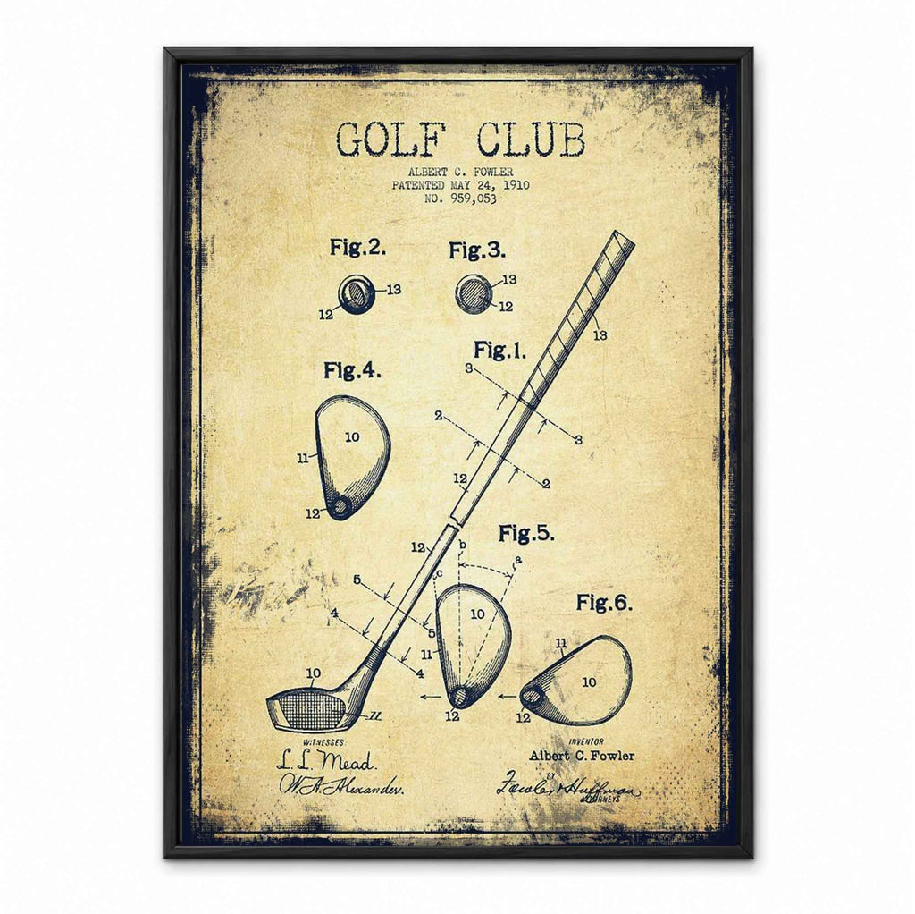 1910 Golf Club Patent retro golf art print