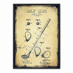 1910 Golf Club Patent retro golf art print