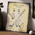 1910 Golf Club Patent Vintage Golf Poster | Retro Golf Wall Art Decor
