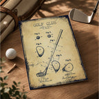1910 Golf Club Patent Vintage Golf Poster | Retro Golf Wall Art Decor
