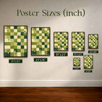 Retro Golf Chessboard Grid Vintage Golf Poster | Retro Golf Wall Art Decor