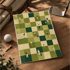 Retro Golf Chessboard Grid Vintage Golf Poster | Retro Golf Wall Art Decor