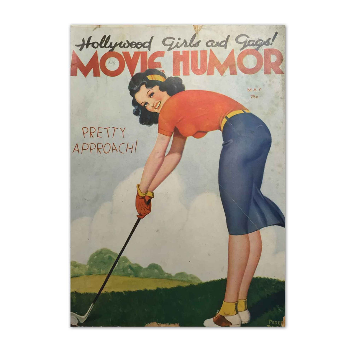 1950s Hollywood Girls and Gags Golf vintage golf poster, retro golf wall art