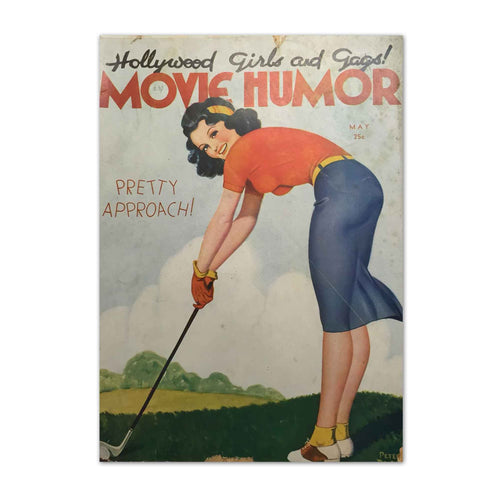 1950s Hollywood Girls and Gags Golf vintage golf poster, retro golf wall art