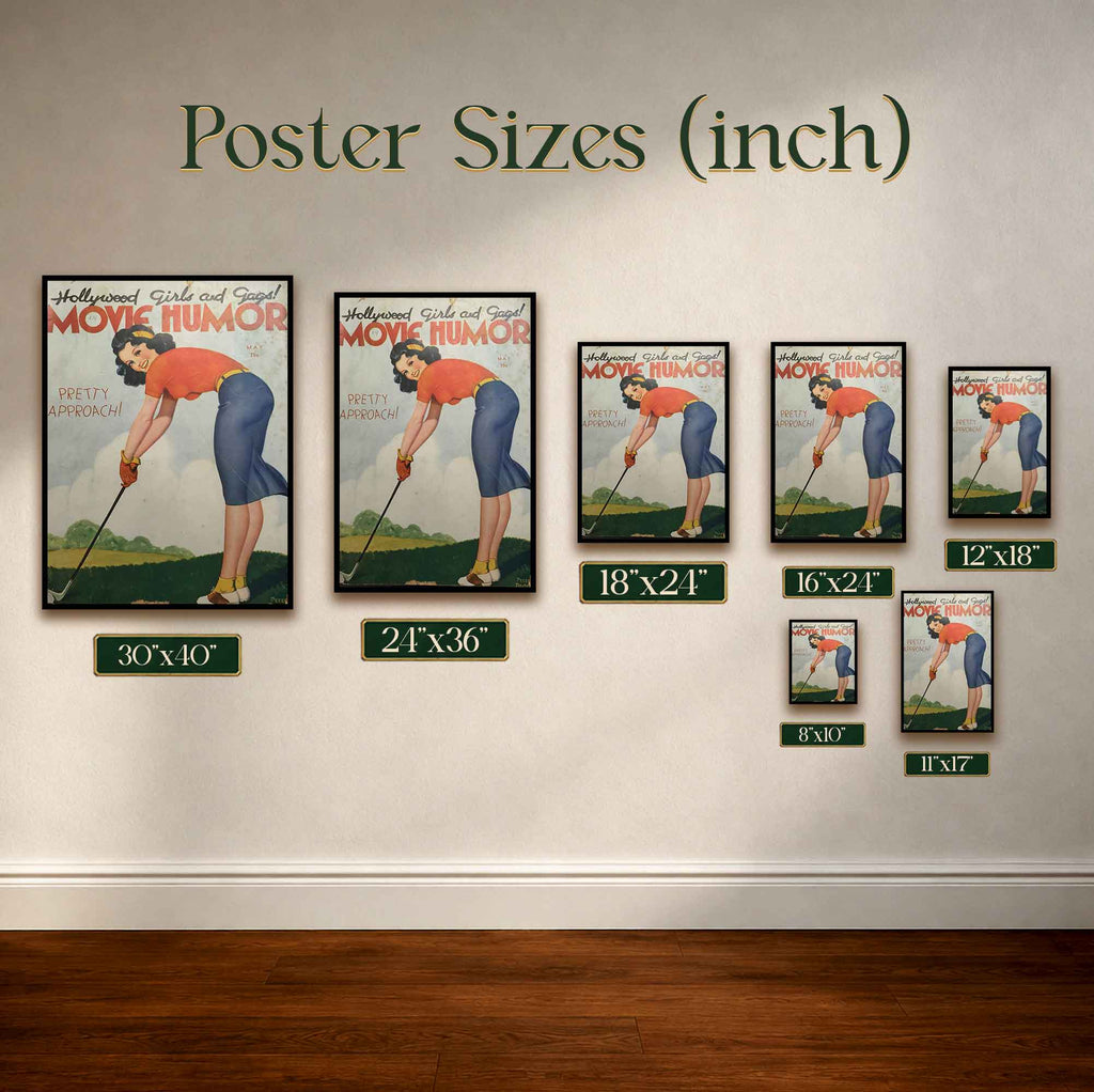 1950s Hollywood Girls and Gags Golf Vintage Golf Poster | Retro Golf Wall Art Decor