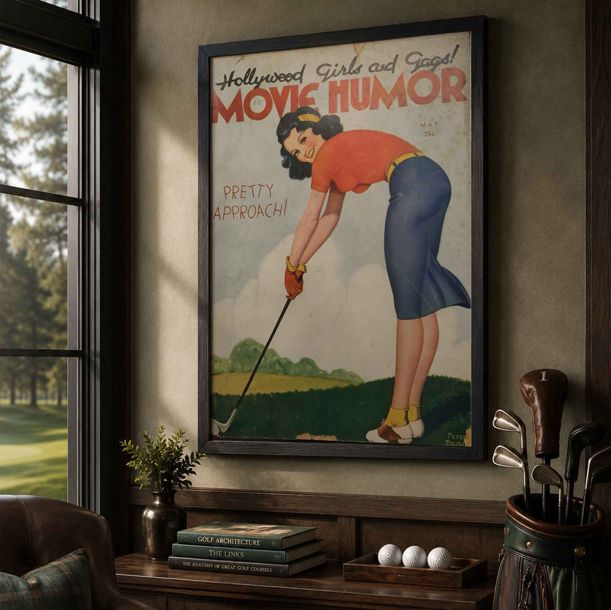 1950s Hollywood Girls and Gags Golf Vintage Golf Poster | Retro Golf Wall Art Decor