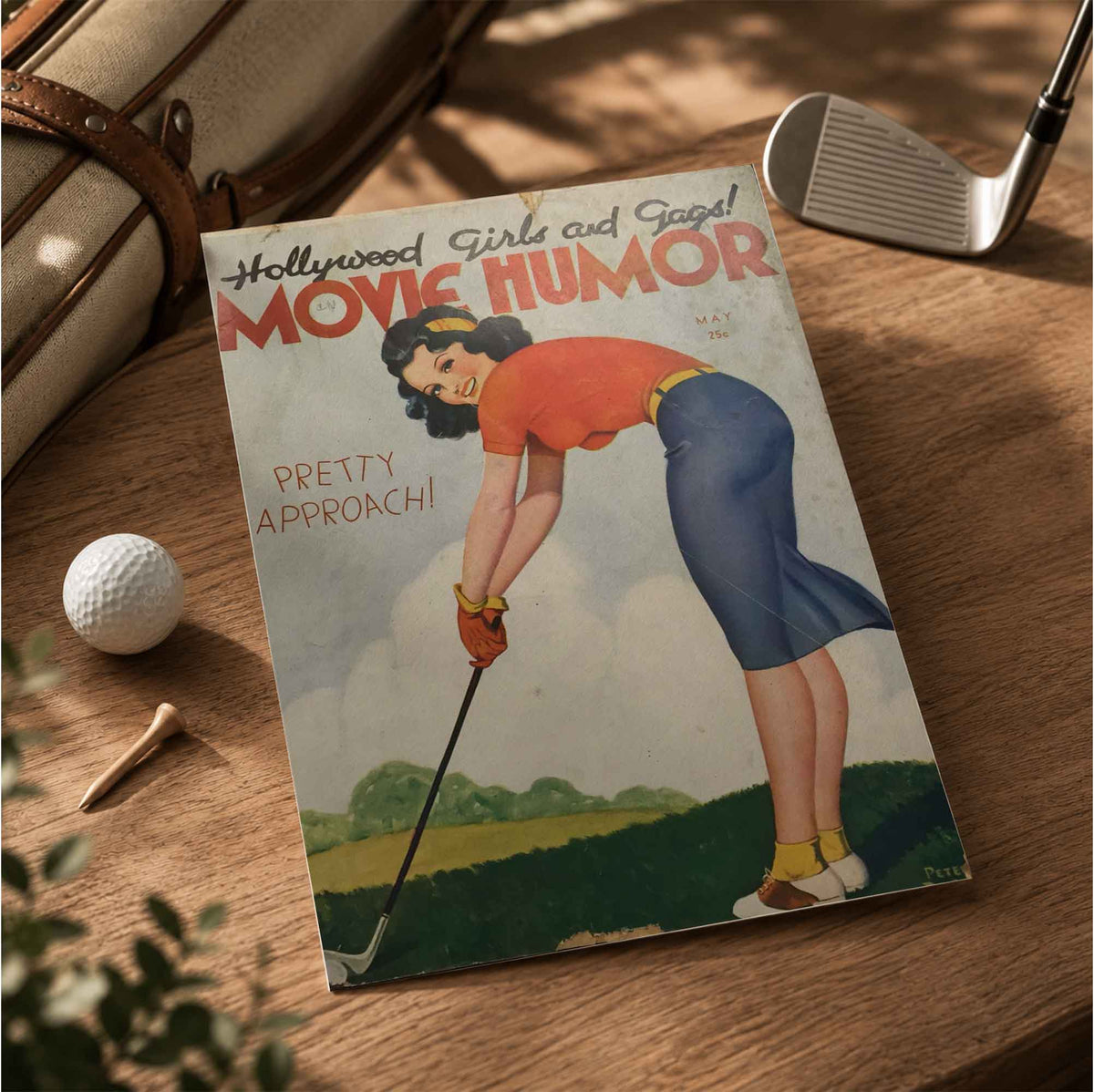 1950s Hollywood Girls and Gags Golf Vintage Golf Poster | Retro Golf Wall Art Decor