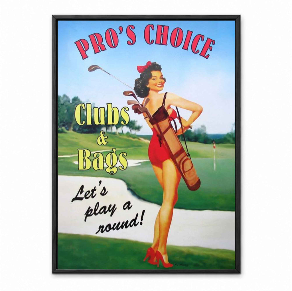 Classic Let's Play a Round retro golf art print