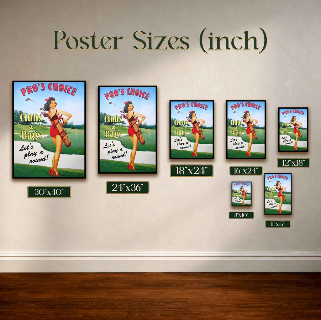Classic Let's Play a Round Vintage Golf Poster | Retro Golf Wall Art Decor