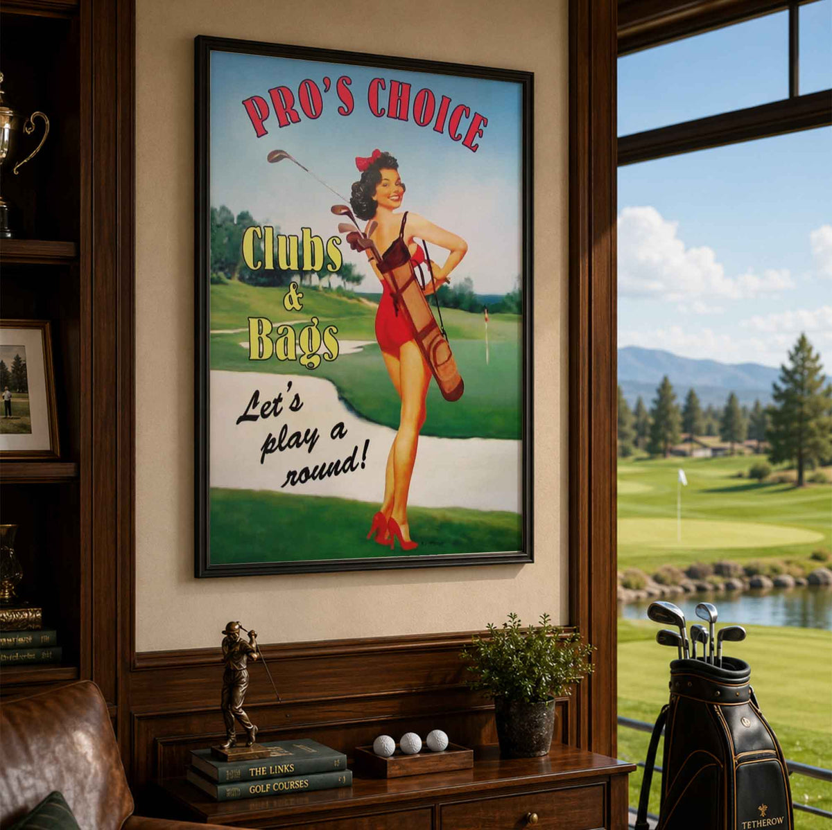 Classic Let's Play a Round Vintage Golf Poster | Retro Golf Wall Art Decor
