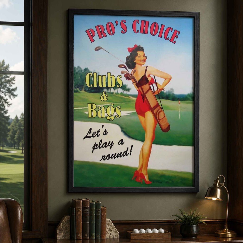 Classic Let's Play a Round Vintage Golf Poster | Retro Golf Wall Art Decor
