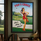Classic Let's Play a Round Vintage Golf Poster | Retro Golf Wall Art Decor