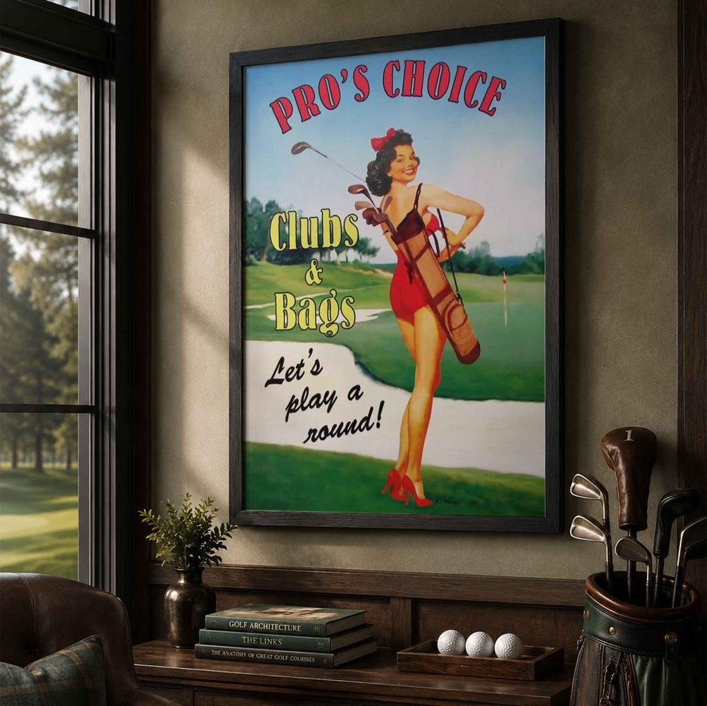 Classic Let's Play a Round Vintage Golf Poster | Retro Golf Wall Art Decor