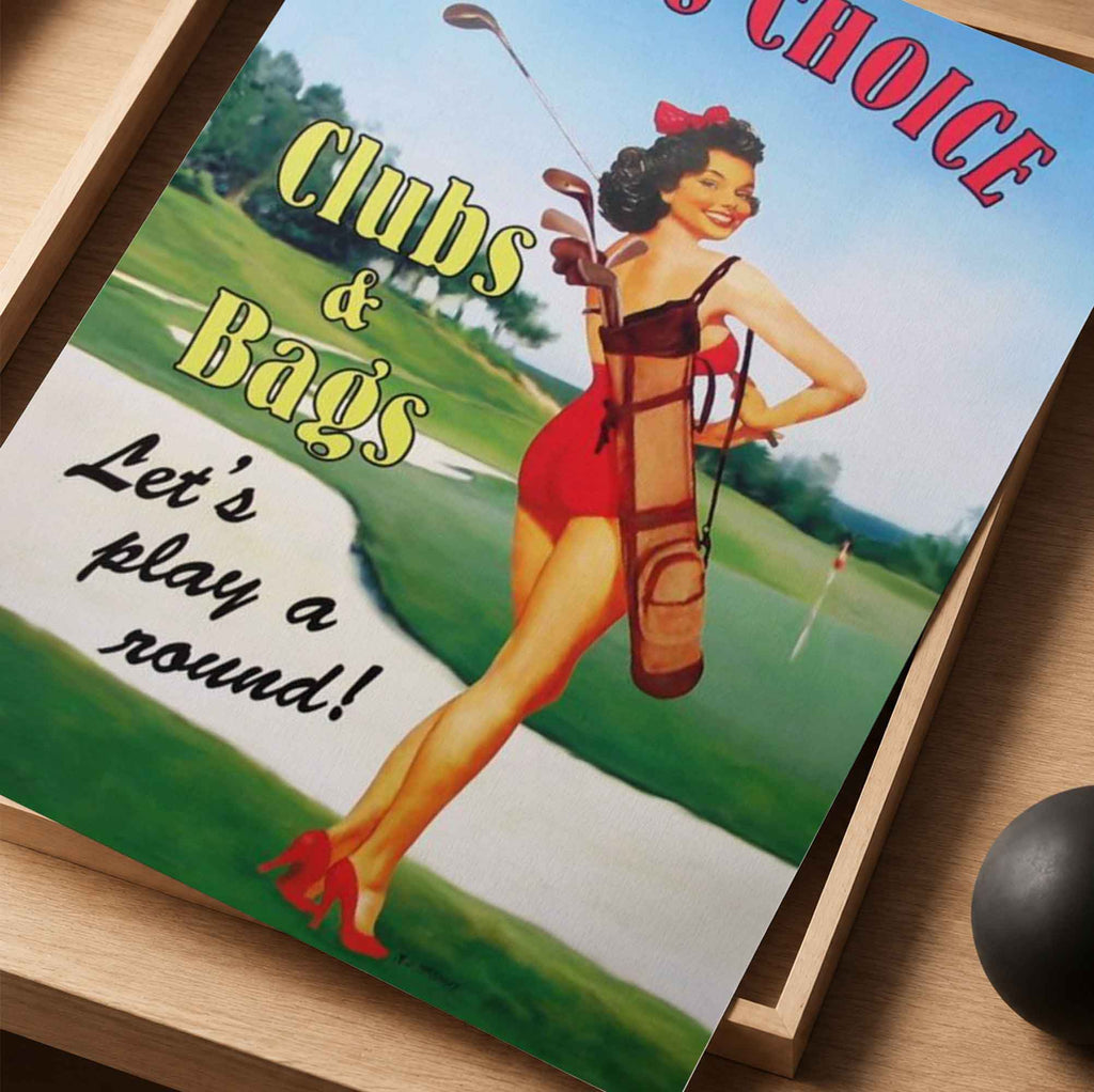 Classic Let's Play a Round Vintage Golf Poster | Retro Golf Wall Art Decor