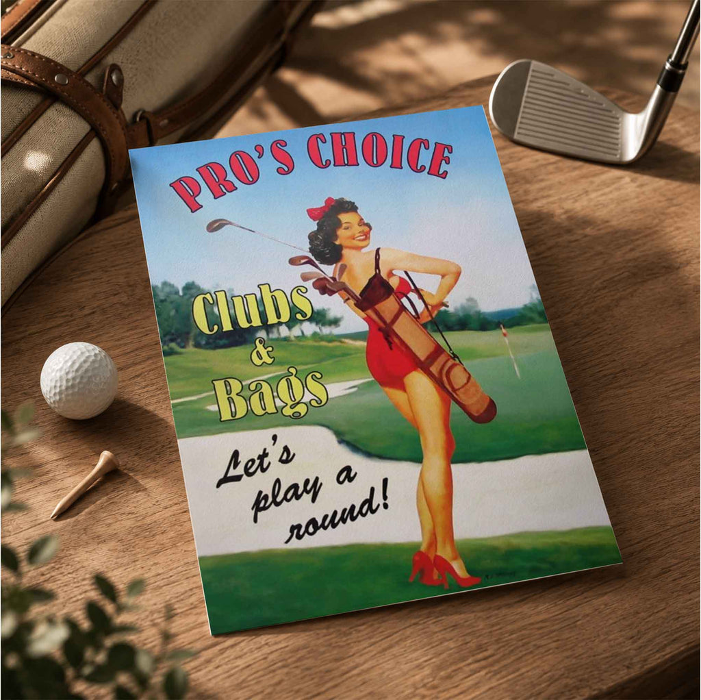 Classic Let's Play a Round Vintage Golf Poster | Retro Golf Wall Art Decor