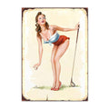1950s Style Golf Pin-Up Girl vintage golf poster, retro golf wall art