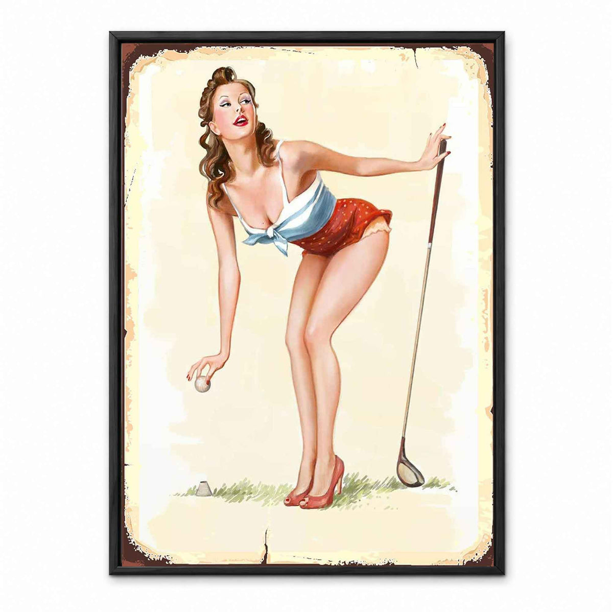 1950s Style Golf Pin-Up Girl retro golf art print