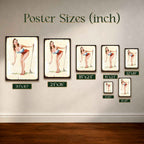 1950s Style Golf Pin-Up Girl Vintage Golf Poster | Retro Golf Wall Art Decor