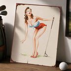 1950s Style Golf Pin-Up Girl Vintage Golf Poster | Retro Golf Wall Art Decor