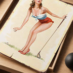 1950s Style Golf Pin-Up Girl Vintage Golf Poster | Retro Golf Wall Art Decor