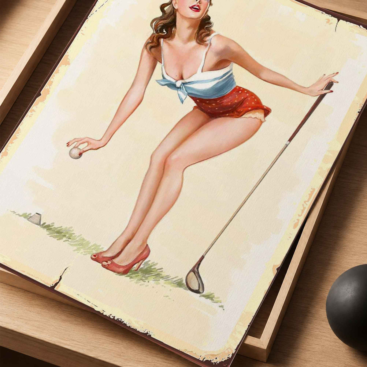 1950s Style Golf Pin-Up Girl Vintage Golf Poster | Retro Golf Wall Art Decor