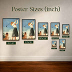 Retro Blonde Female Golfer Vintage Golf Poster | Retro Golf Wall Art Decor