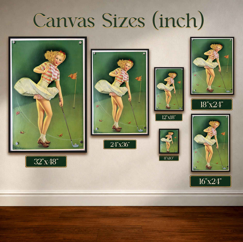 Vintage Elvgren Golf Pin Up Girl Vintage Golf Poster | Retro Golf Wall Art Decor