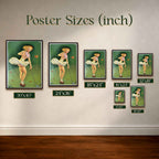 Vintage Elvgren Golf Pin Up Girl Vintage Golf Poster | Retro Golf Wall Art Decor