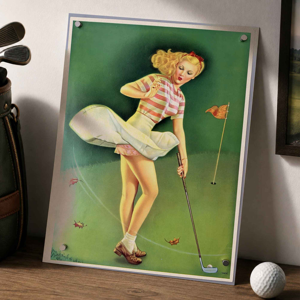 Vintage Elvgren Golf Pin Up Girl Vintage Golf Poster | Retro Golf Wall Art Decor