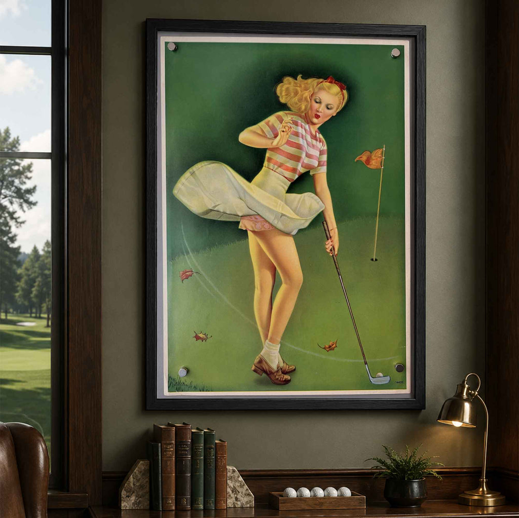 Vintage Elvgren Golf Pin Up Girl Vintage Golf Poster | Retro Golf Wall Art Decor