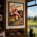 Vintage Golf a Volcano Vintage Golf Poster | Retro Golf Wall Art Decor