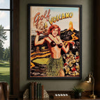 Vintage Golf a Volcano Vintage Golf Poster | Retro Golf Wall Art Decor