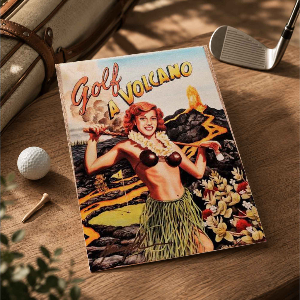 Vintage Golf a Volcano Vintage Golf Poster | Retro Golf Wall Art Decor