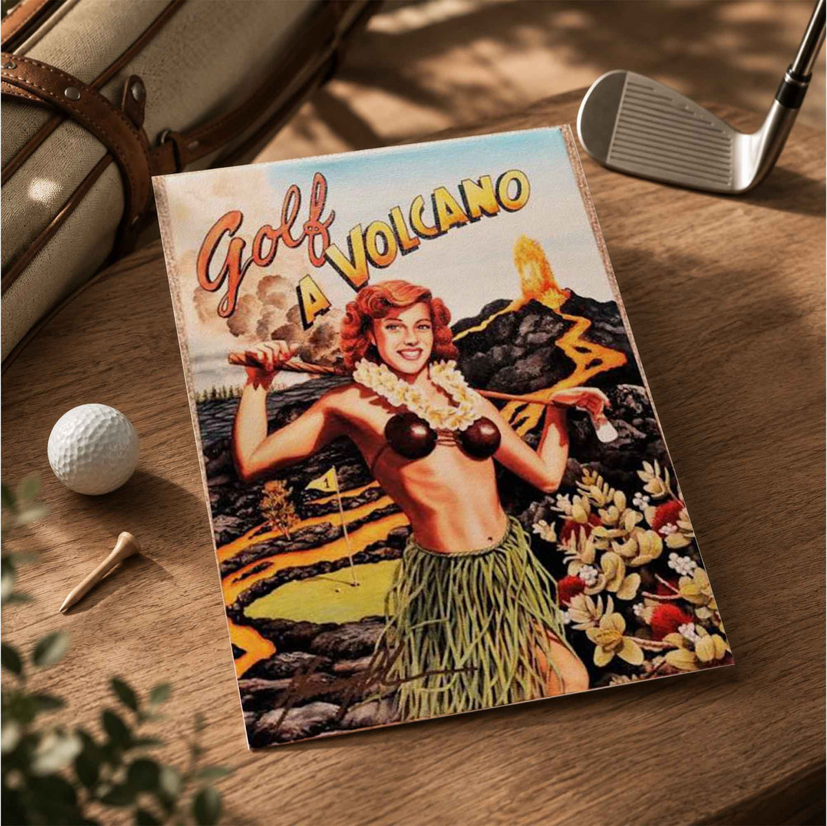 Vintage Golf a Volcano Vintage Golf Poster | Retro Golf Wall Art Decor