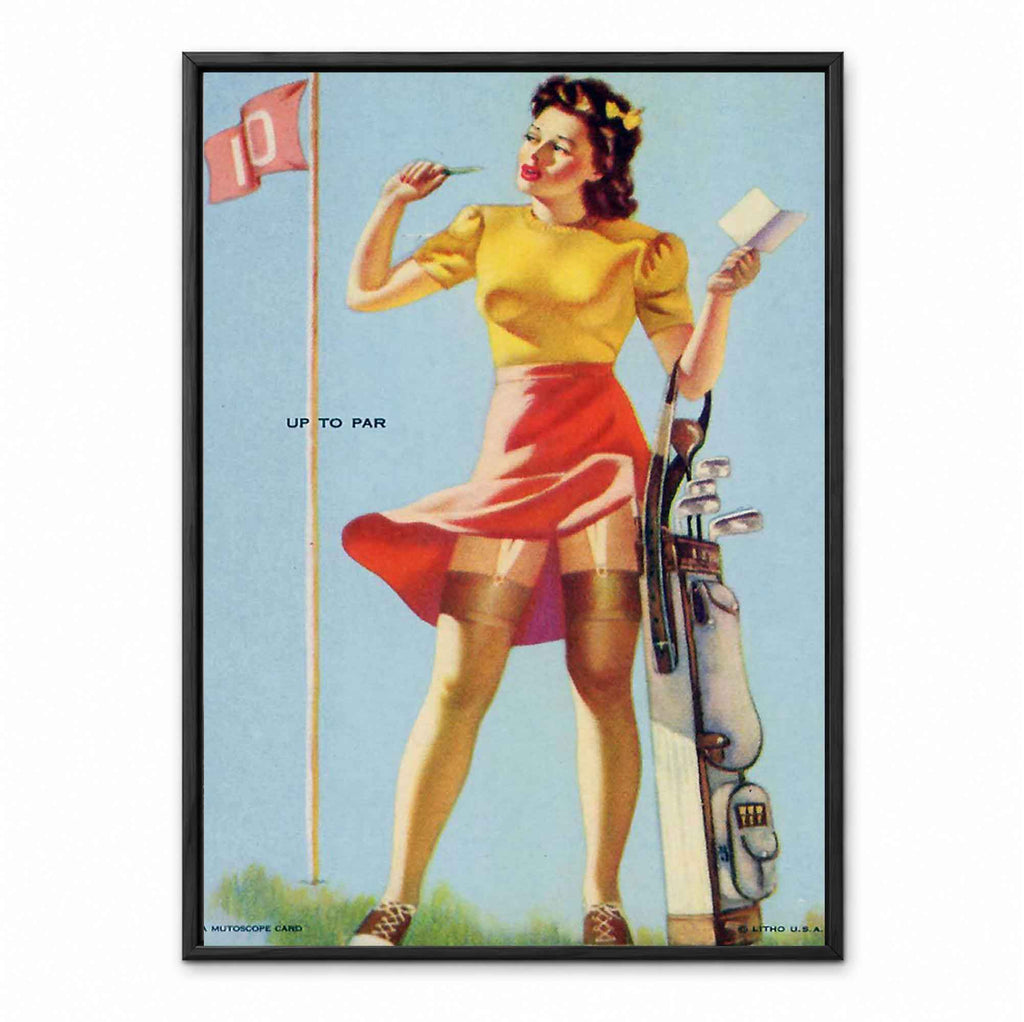 1940s Mutoscope Style Sexy Golfing Girl retro golf art print