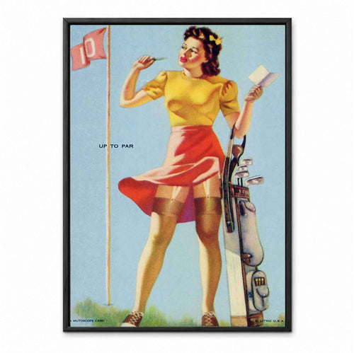 1940s Mutoscope Style Sexy Golfing Girl retro golf art print