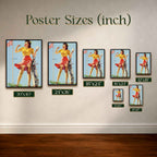 1940s Mutoscope Style Sexy Golfing Girl Vintage Golf Poster | Retro Golf Wall Art Decor