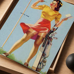 1940s Mutoscope Style Sexy Golfing Girl Vintage Golf Poster | Retro Golf Wall Art Decor