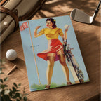 1940s Mutoscope Style Sexy Golfing Girl Vintage Golf Poster | Retro Golf Wall Art Decor