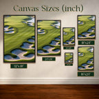 Aerial View Golf Course Vintage Golf Poster | Retro Golf Wall Art Decor
