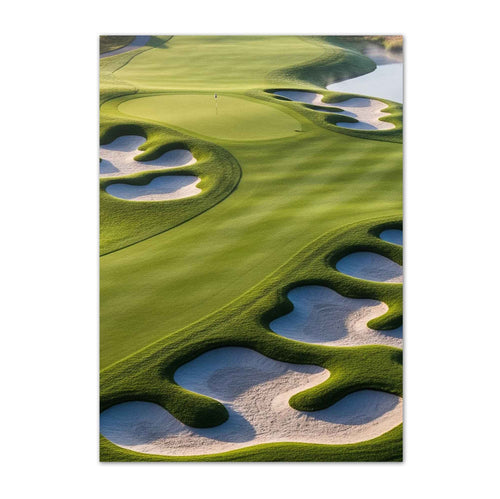 Aerial View Golf Course vintage golf poster, retro golf wall art