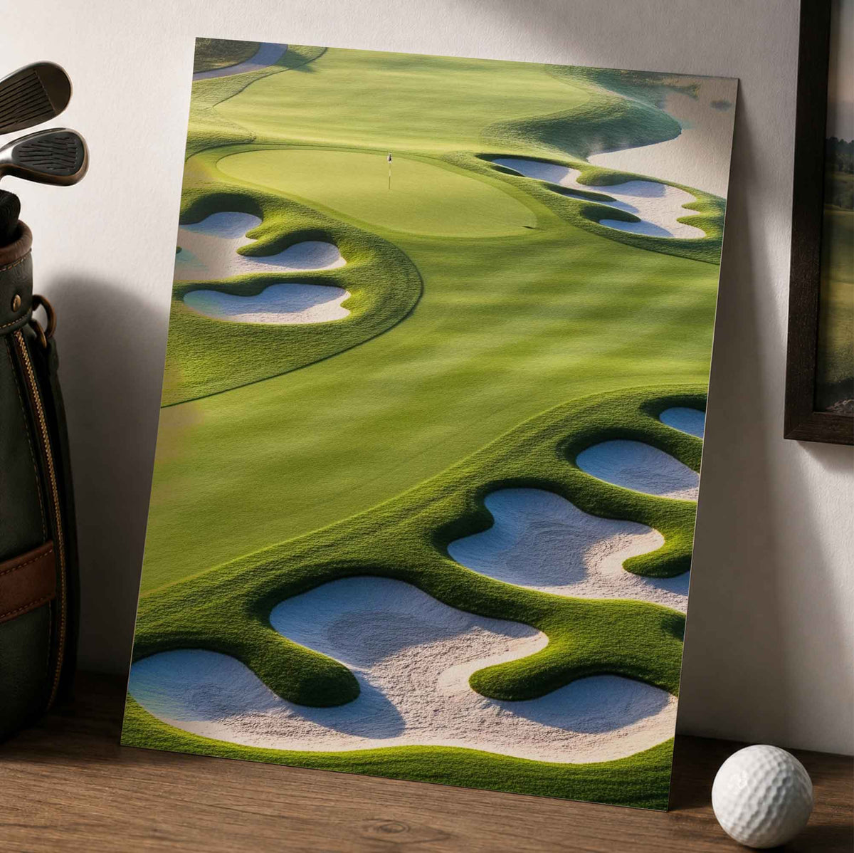 Aerial View Golf Course Vintage Golf Poster | Retro Golf Wall Art Decor