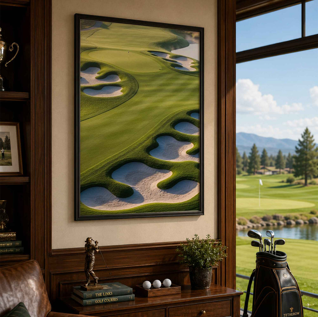Aerial View Golf Course Vintage Golf Poster | Retro Golf Wall Art Decor