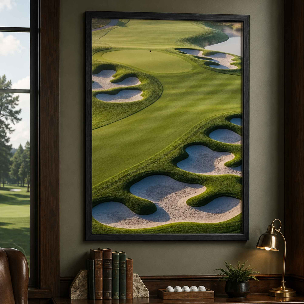 Aerial View Golf Course Vintage Golf Poster | Retro Golf Wall Art Decor