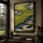 Aerial View Golf Course Vintage Golf Poster | Retro Golf Wall Art Decor