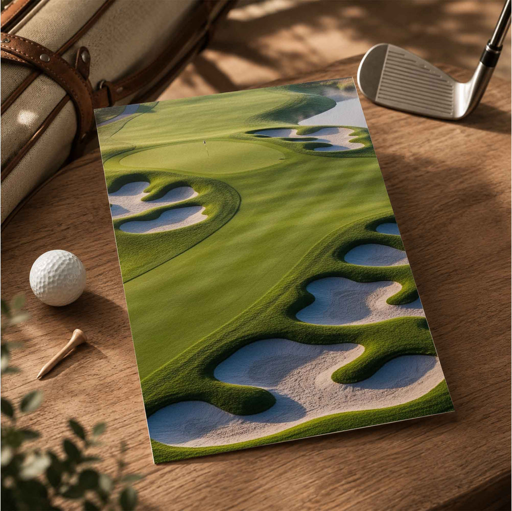 Aerial View Golf Course Vintage Golf Poster | Retro Golf Wall Art Decor