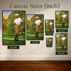 Retro Ben Hogan Painting Vintage Golf Poster | Retro Golf Wall Art Decor